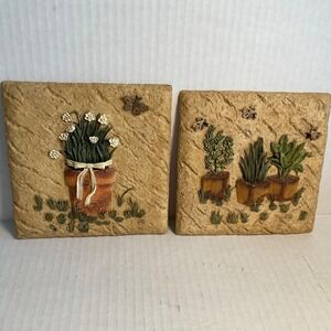 Decorative flower tile Cheri Blum 3D Ceramic  Floral Butterfly 5" Square